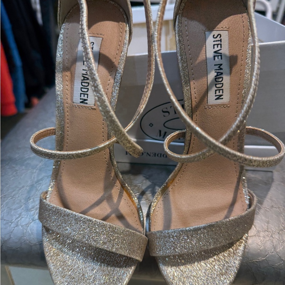 Steve Madden Gold Sequin High Heels